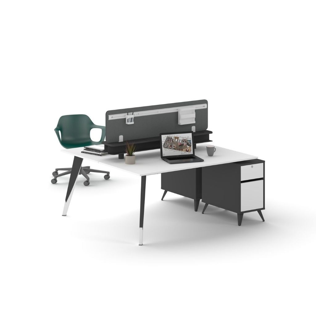 Trend Etajerli İkili Workstation Masa